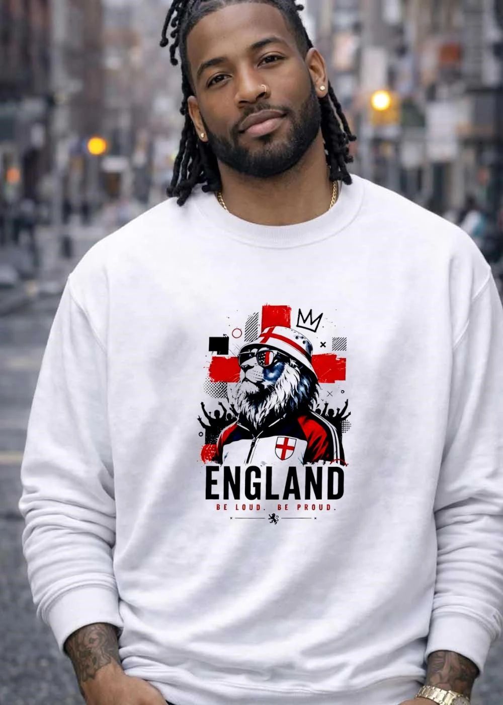Be Loud Be Proud England Lion Football T-Shirt