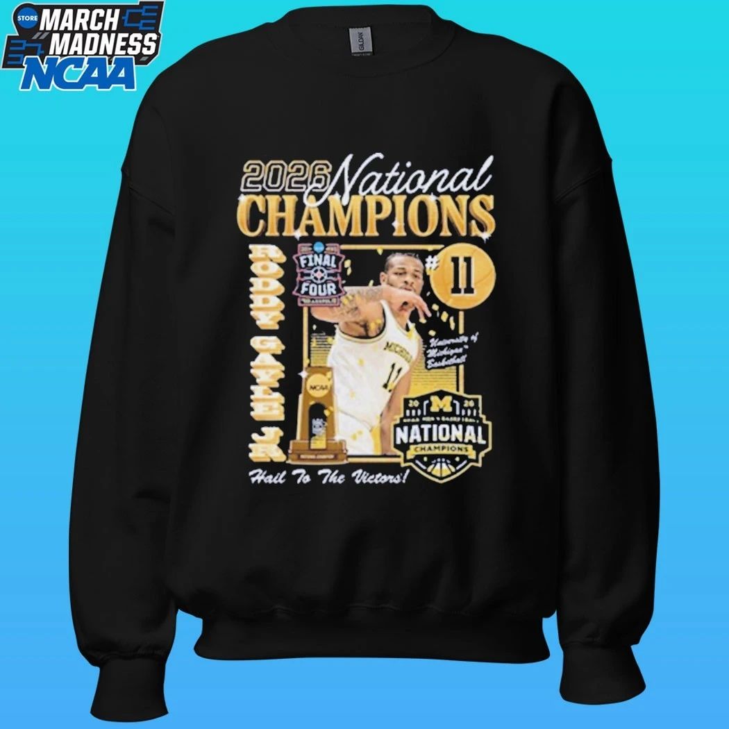 Michigan Wolverines Men’s Basketball Campus Ink 2026 National Champion #11 Roddy Gayle Jr Shirt