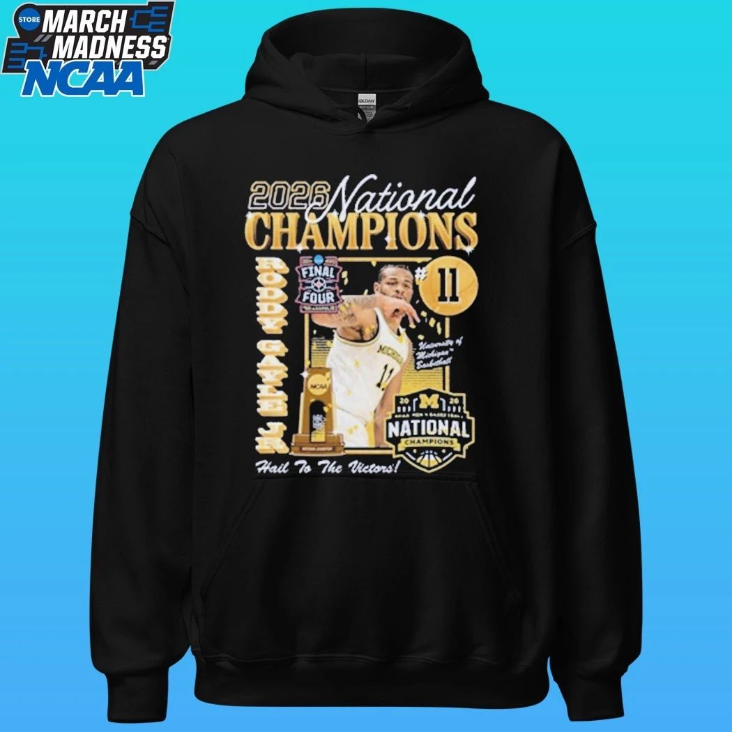 Michigan Wolverines Men’s Basketball Campus Ink 2026 National Champion #11 Roddy Gayle Jr Shirt