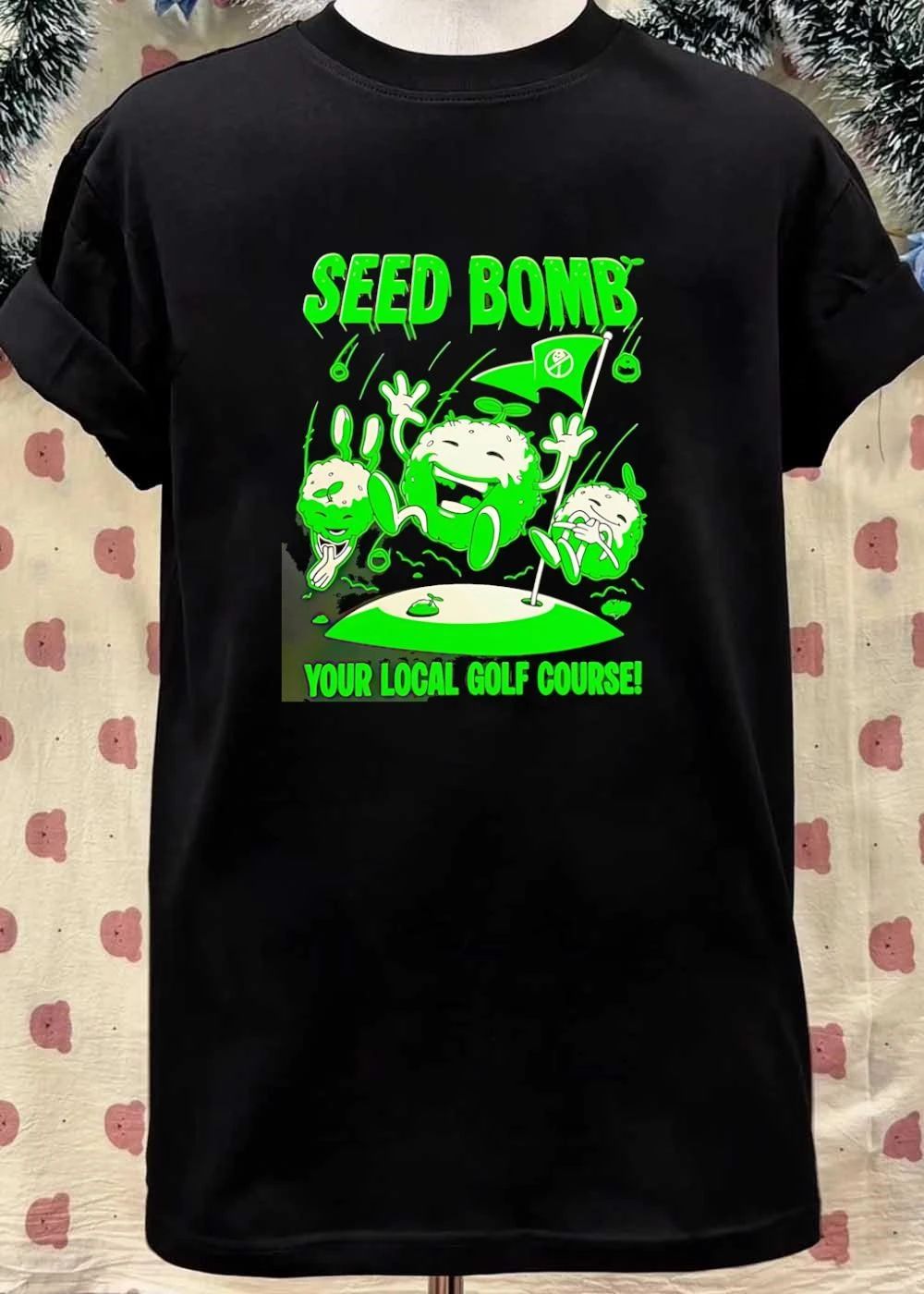 Seed Bomb Your Local Golf Course Playful Green Botanical T-Shirt