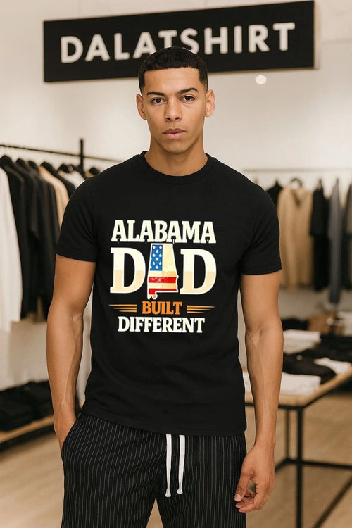 Alabama Dad Built Different Flag US Shape shirt