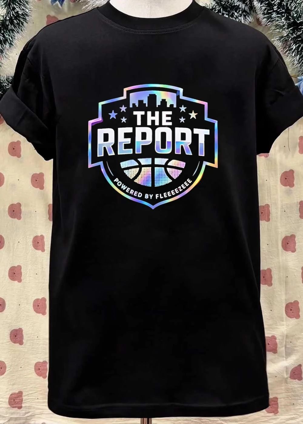 Powered by Fleeeeezeee The Report Basketball Logo T-Shirt