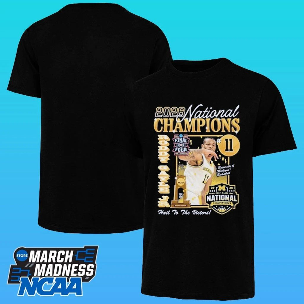 Michigan Wolverines Men’s Basketball Campus Ink 2026 National Champion #11 Roddy Gayle Jr Shirt