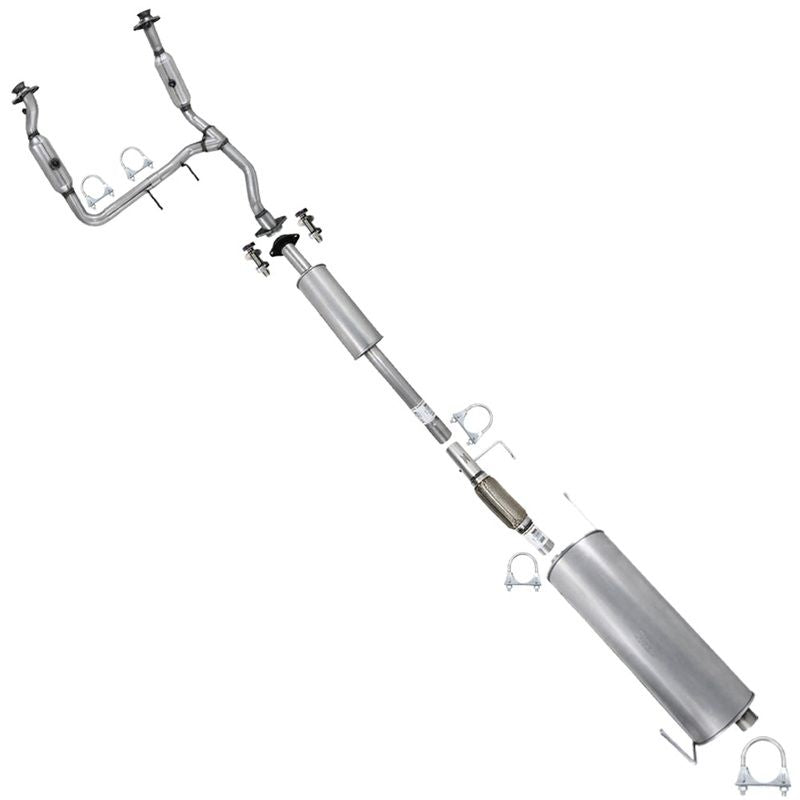 2011-2014 Ford F-150 3.5L 157in WB Pair of Exhaust Catalytic w/ Resonator Flex Pipes & Muffler Kit – EPA Approved