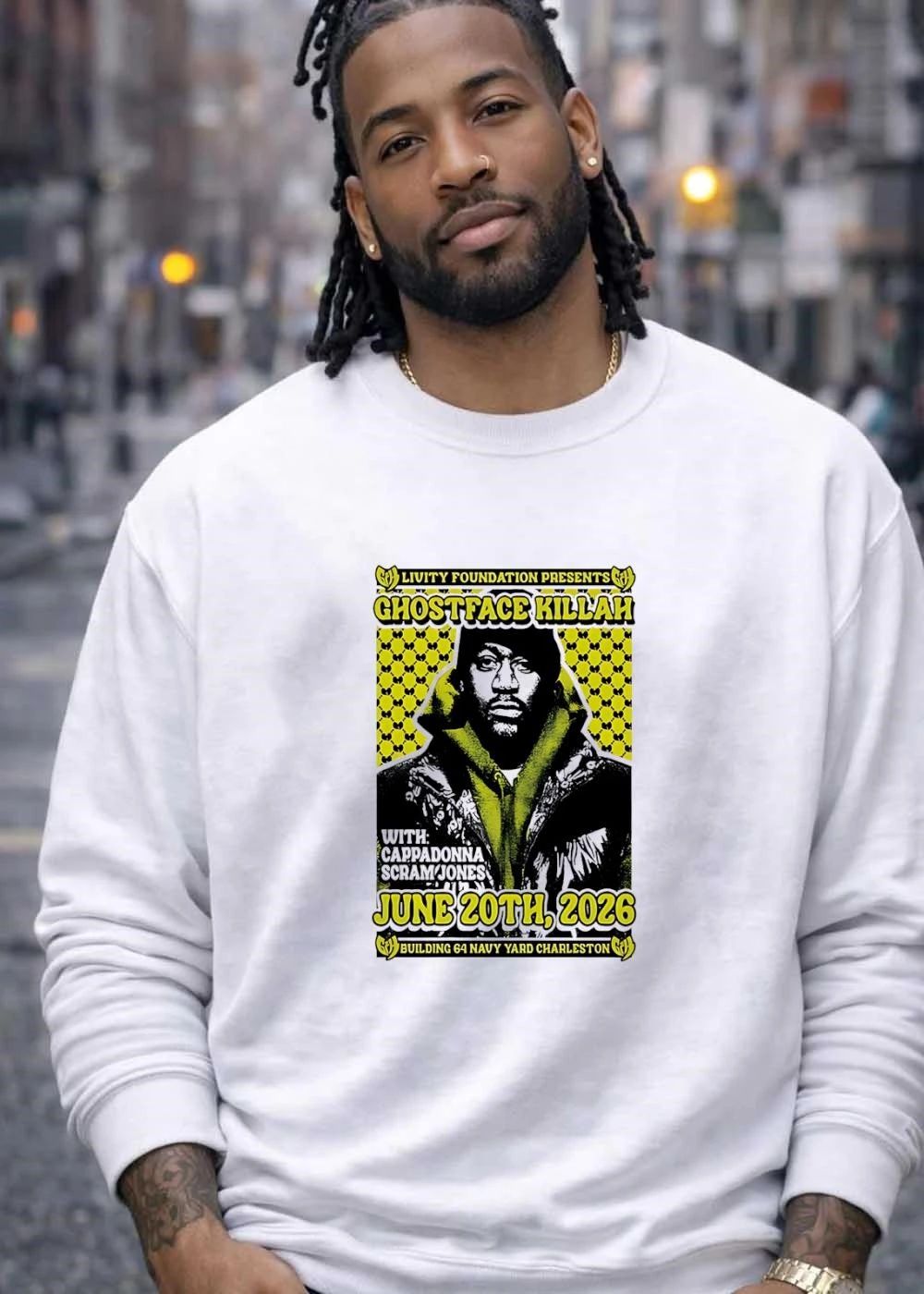 Ghostface Killah Cappadonna Scram Jones June 20th 2026 Navy Yard shirt
