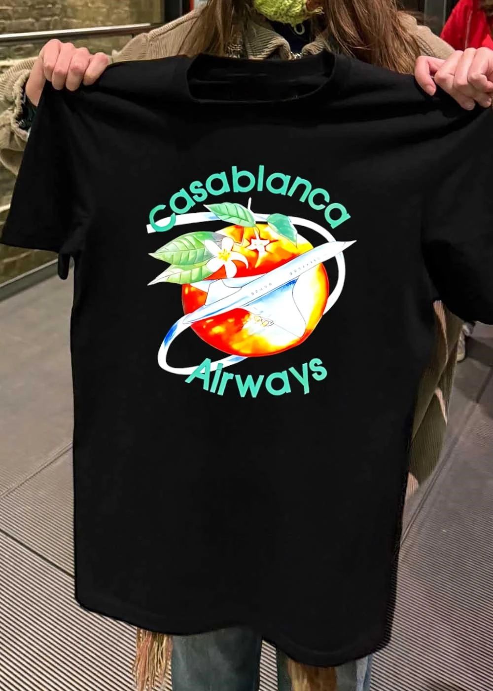 Casablanca Airways Travel Orange Blossom Airplane Shirt
