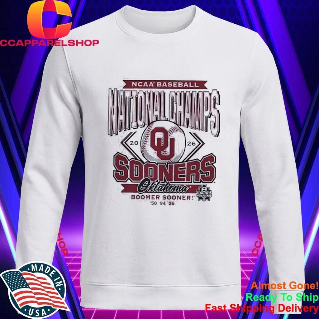 NCAA Baseball National Champs Oklahoma Sooners Boomer Sooner 50 94 26 2026 Shirt