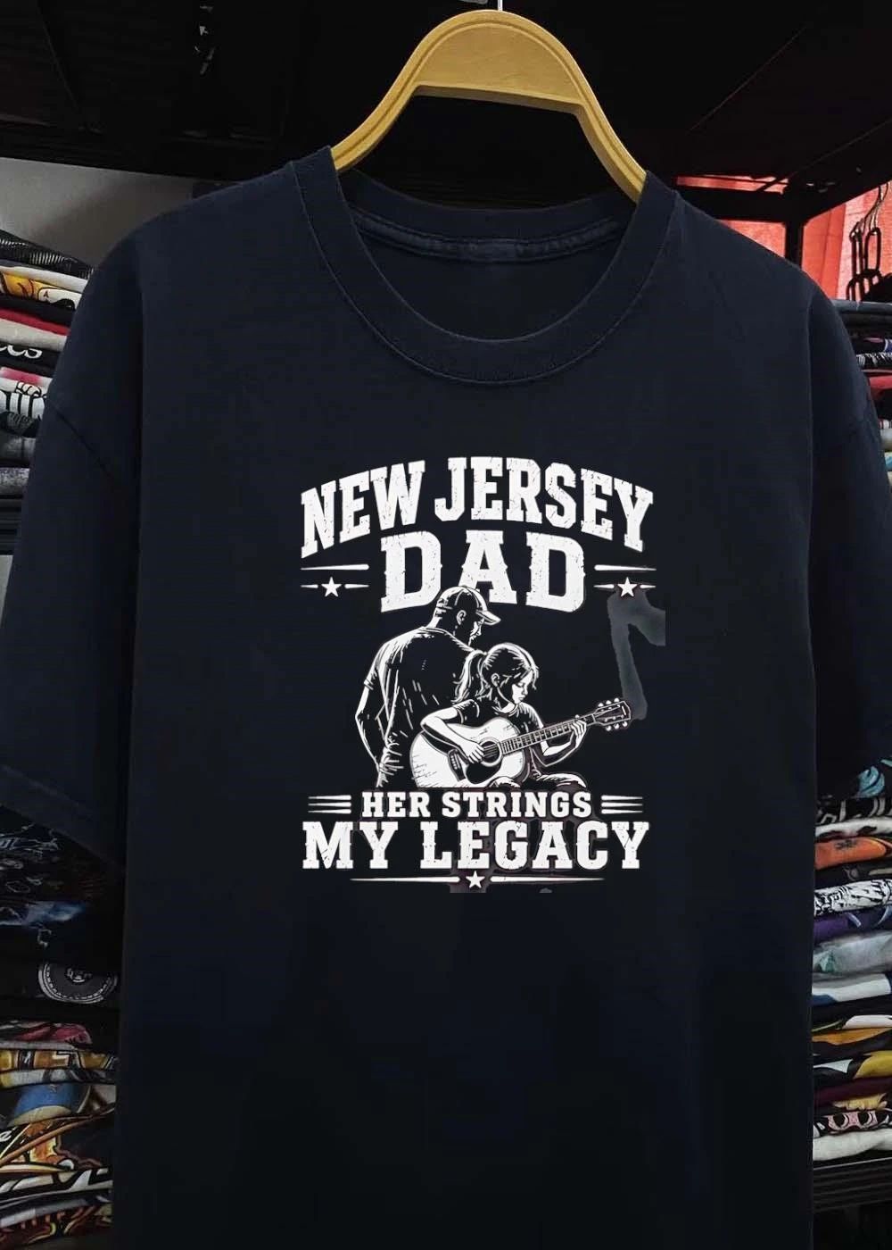 New Jersey Dad Her Strings My Legacy Guitar Father Daughter T-Shirt