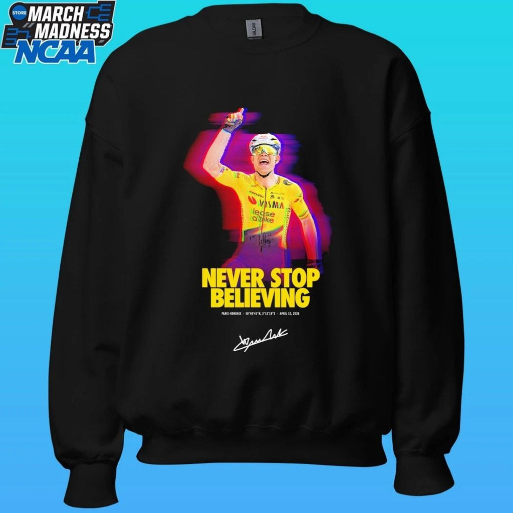 Never Stop Believing Paris-Roubaix Victory Wout Van Aert Shirt
