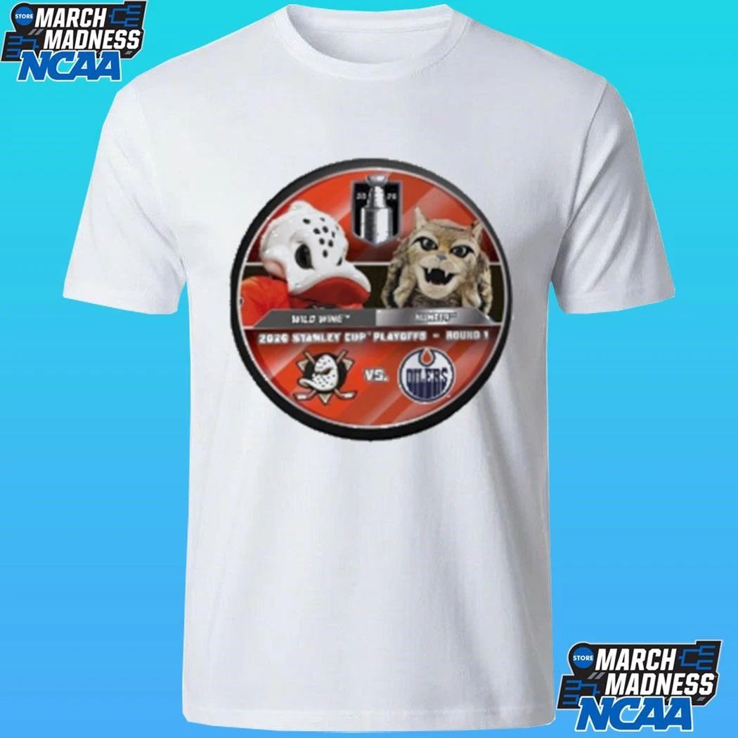 Edmonton Oilers Oilers 2026 Stanley Cup Playoffs Mascot Dueling Puck Hunter Vs Wild Wing Shirt