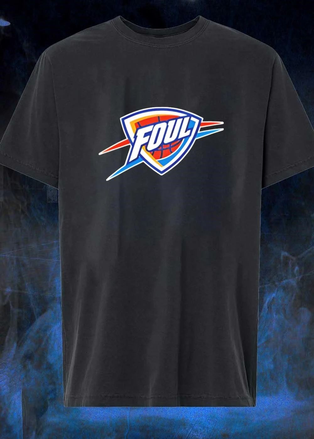 Oklahoma City Thunder NBA Basketball team fan apparel Foul logo sport shirt