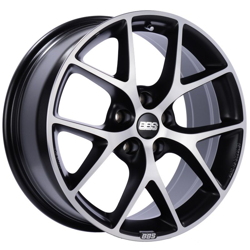 BBS SR 19×8.5 5×112 ET46 Satin Black Diamond Cut Face Wheel -82mm PFS/Clip Required