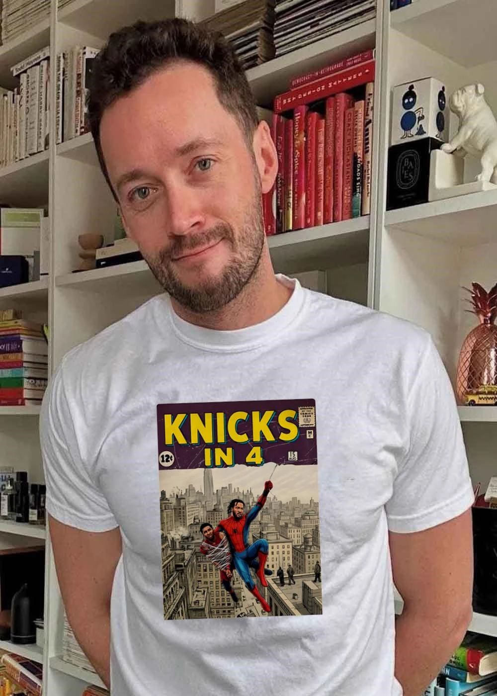Knicks In 4 Derrick Rose Spider-Man Donovan Mitchell Basketball Shirt