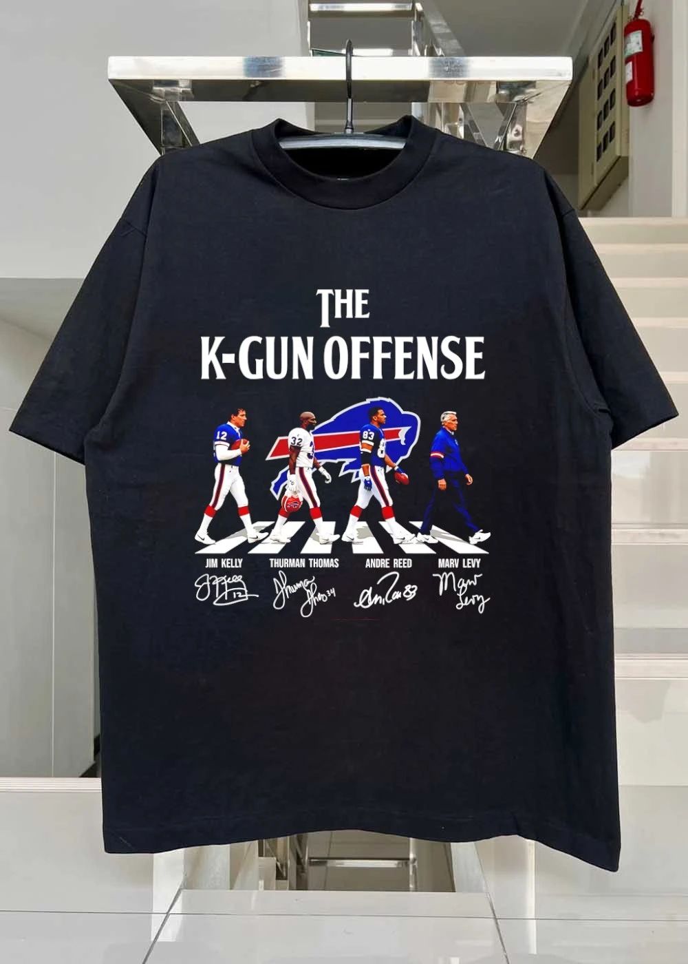 Jim Kelly Thurman Thomas Andre Reed Marv Levy The K-Gun Offense shirt