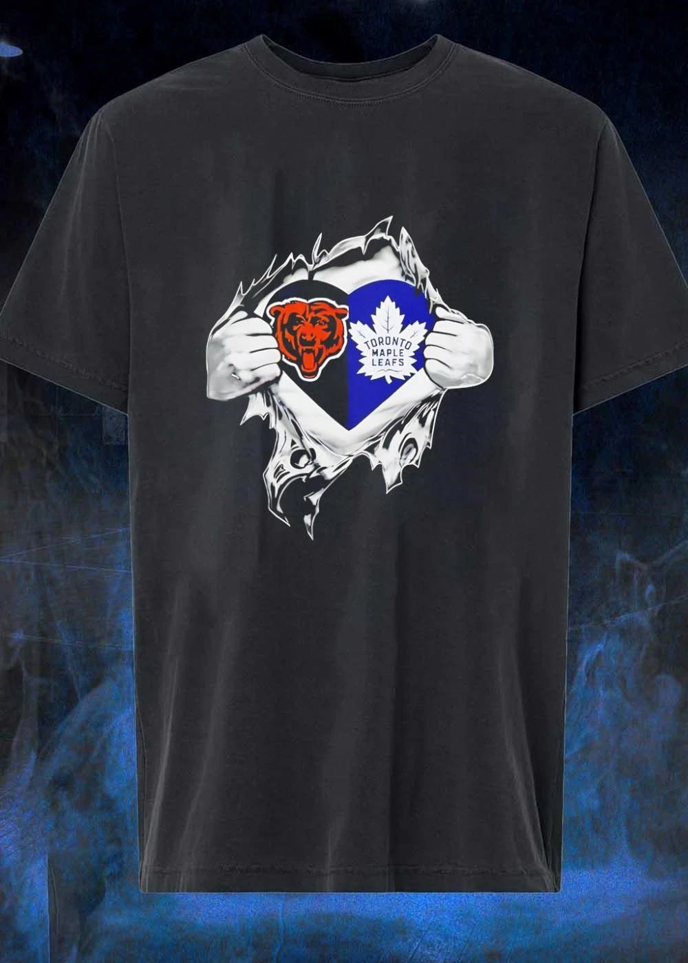 Bears Toronto Maple Leafs Heart Ripping Open Shirt