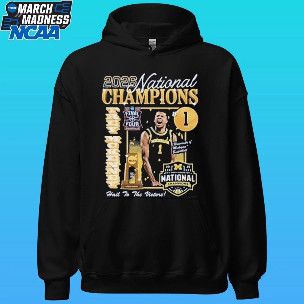 Michigan Wolverines Men’s Basketball Campus Ink 2026 National Champion #1 Trey Mckenney Shirt