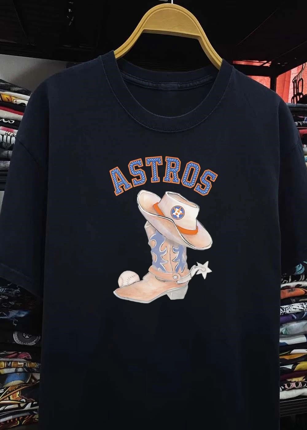 Houston Astros Western Cowboy Boot and Hat Baseball T-Shirt