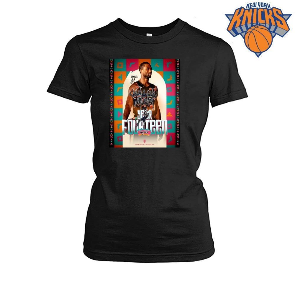 San Antonio Spurs Harrison Barnes Year Fourteen Basketball Native Graphic T Shirt
