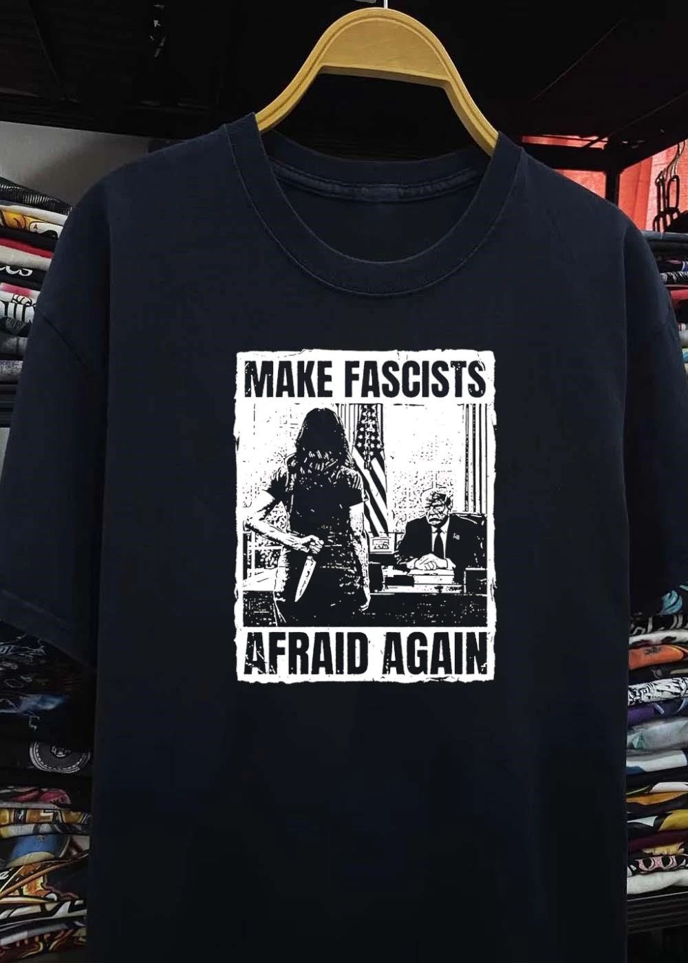 Make Fascists Afraid Again Dagger Person Politician Political T-Shirt