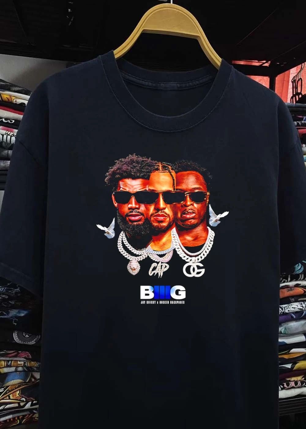 Jay Knicky x Bocker Backpages BIIG Three Men Wearing Chains T-Shirt