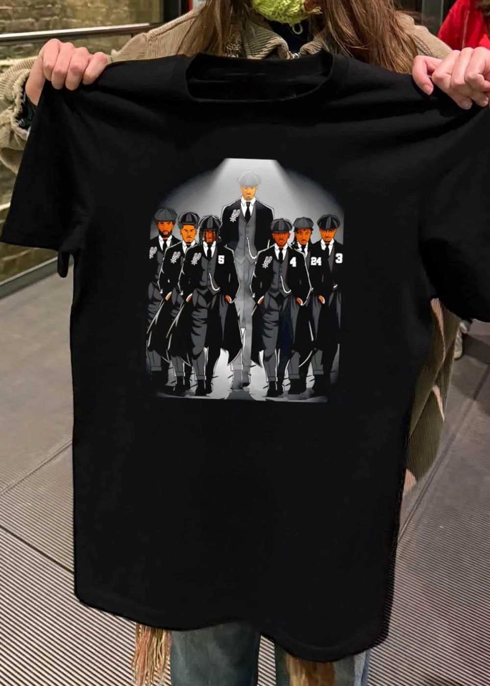 Peaky Blinders Style Basketball Players Walking 5 4 24 3 San Antonio Spurs T-Shirt