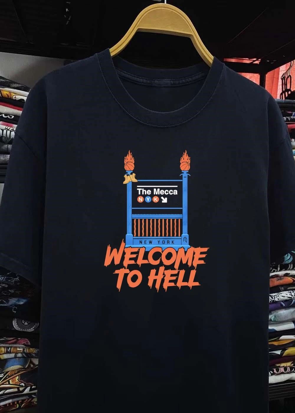 The Mecca New York NYK Subway Entrance Welcome To Hell Basketball shirt