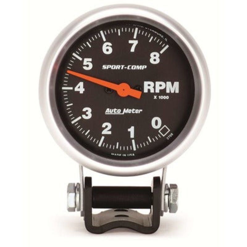 Autometer 3708 Sport-Comp 2-5/8 Pedestal 8,000 RPM Tachometer