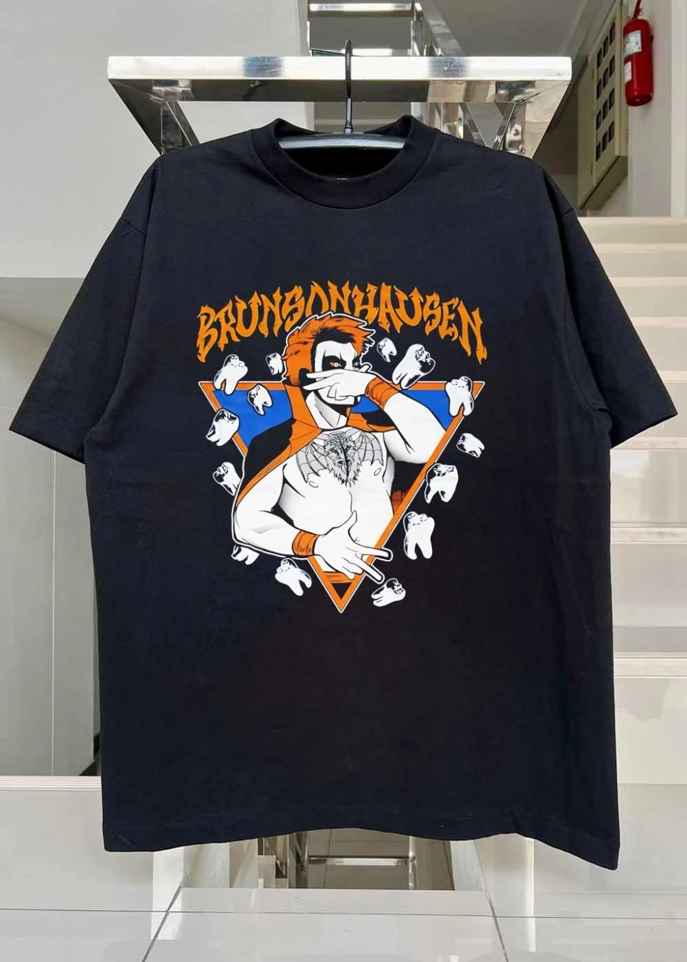 Brunsonhausen Vampire Character Posing with Teeth Men’s T-Shirt