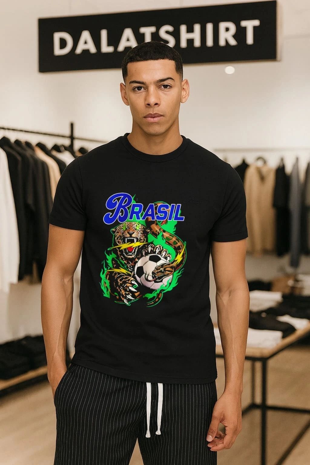 Brasil Soccer Jaguar Snake Lightning Fire shirt