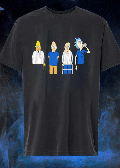 Aging Homer Simpson Fry Peter Griffin Rick Sanchez Shirt