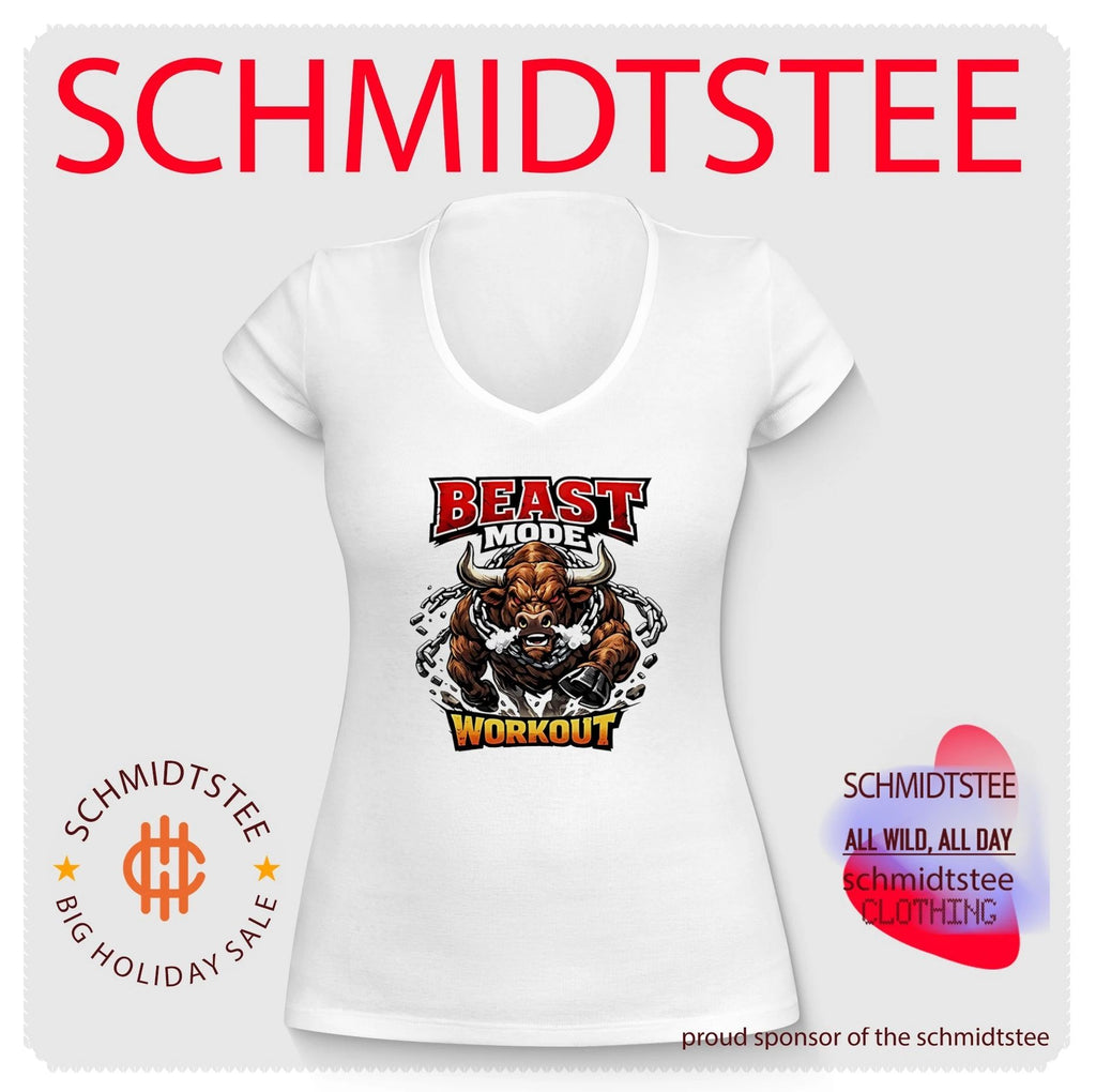 Beast mode workout illustrated bull with chains shirt