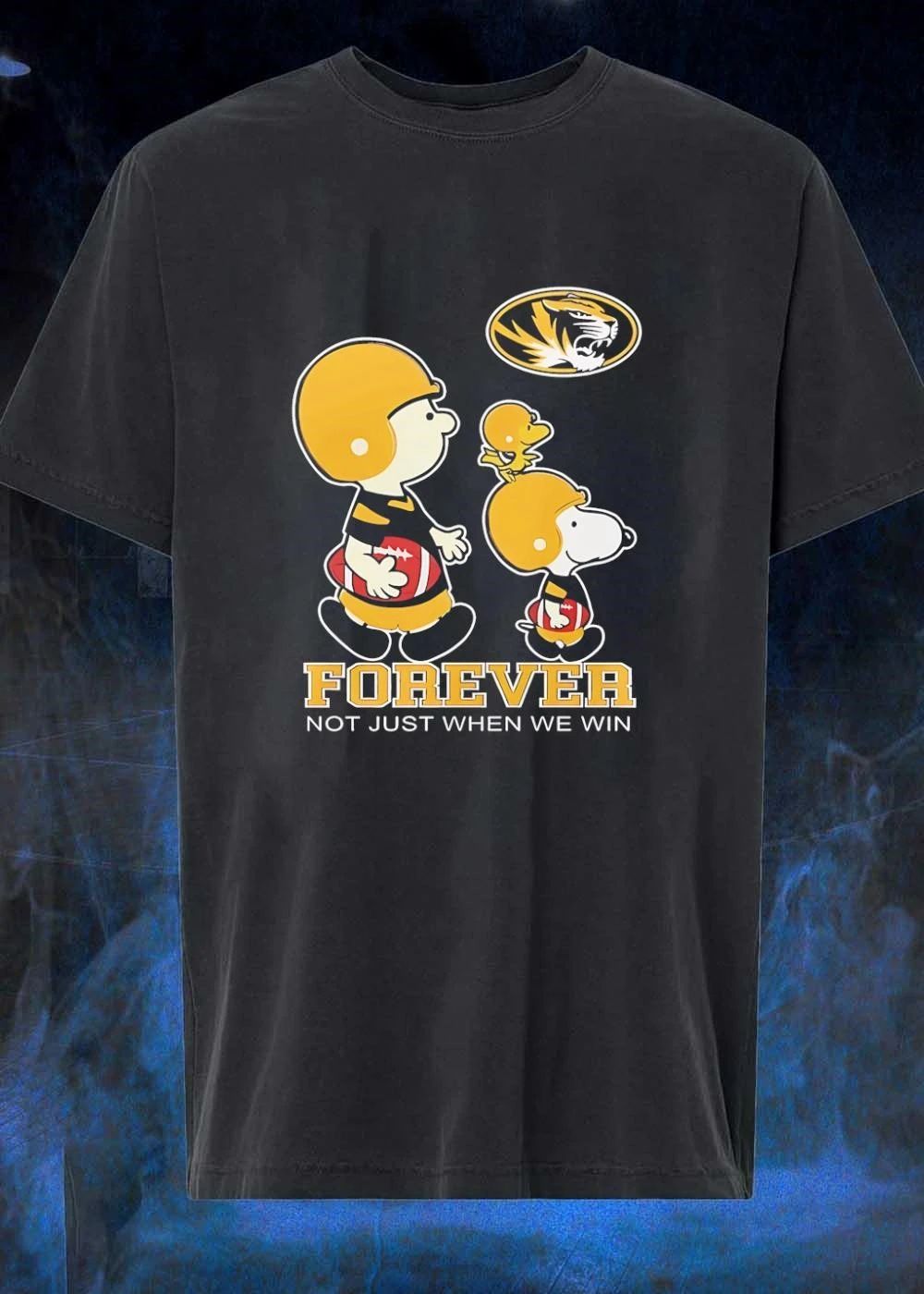Peanuts Characters Playing Football Forever Not Just When We Win Mizzou T-Shirt