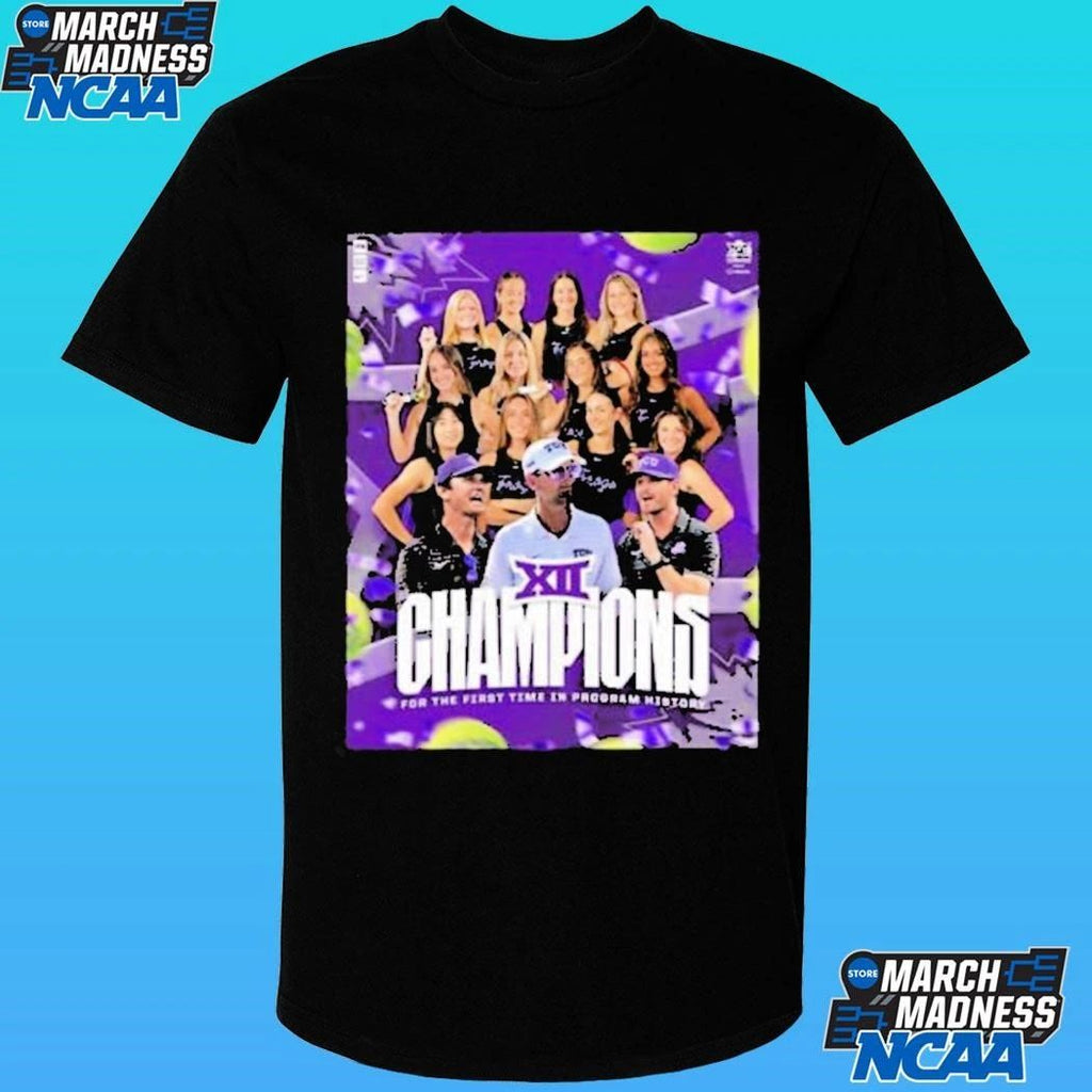 Tcu Horned Frogs Are 2026 Big 12 Tournament Champions Womens Tennis Black Shirt