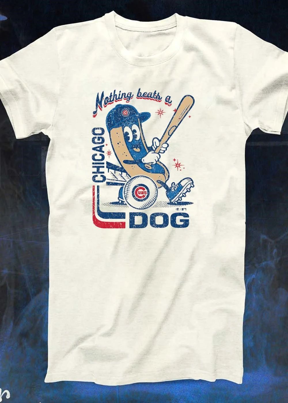 MLB Official Chicago Cubs Hot Dog Baseball Batter T-Shirt