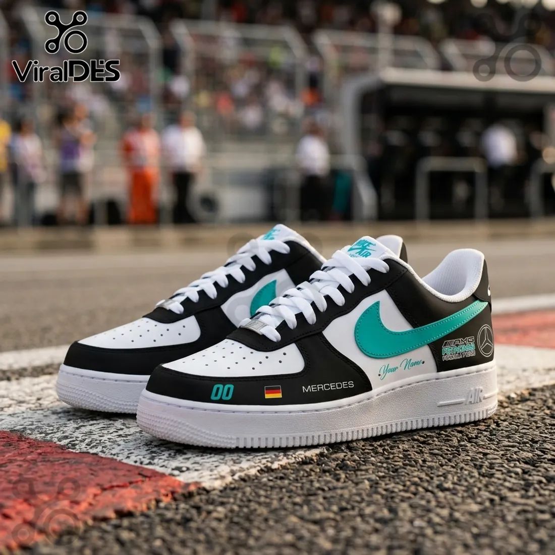 Mercedes AMG Petronas F1 Custom Nike Air Force 1 Sneakers