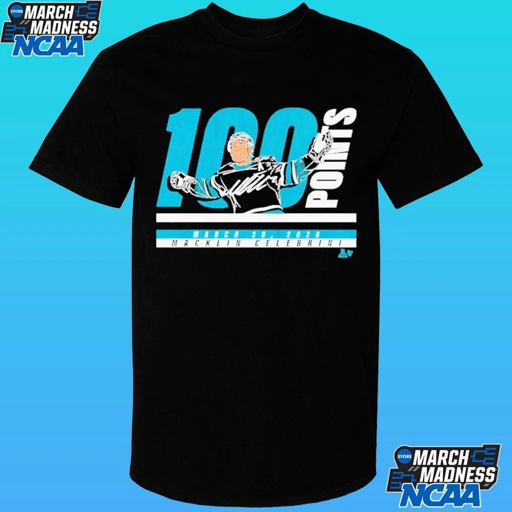 San Jose Sharks Macklin Celebrini 100 Points March 30 2026 Shirt