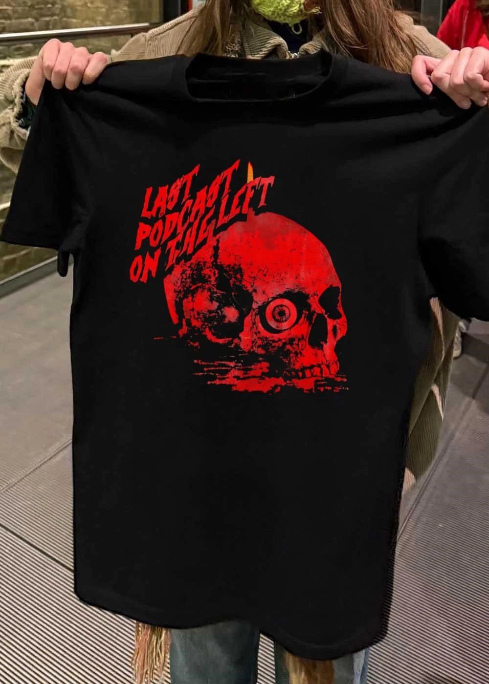 Wickid Drawings Last Podcast on the Left Skull Red Graphic T-Shirt