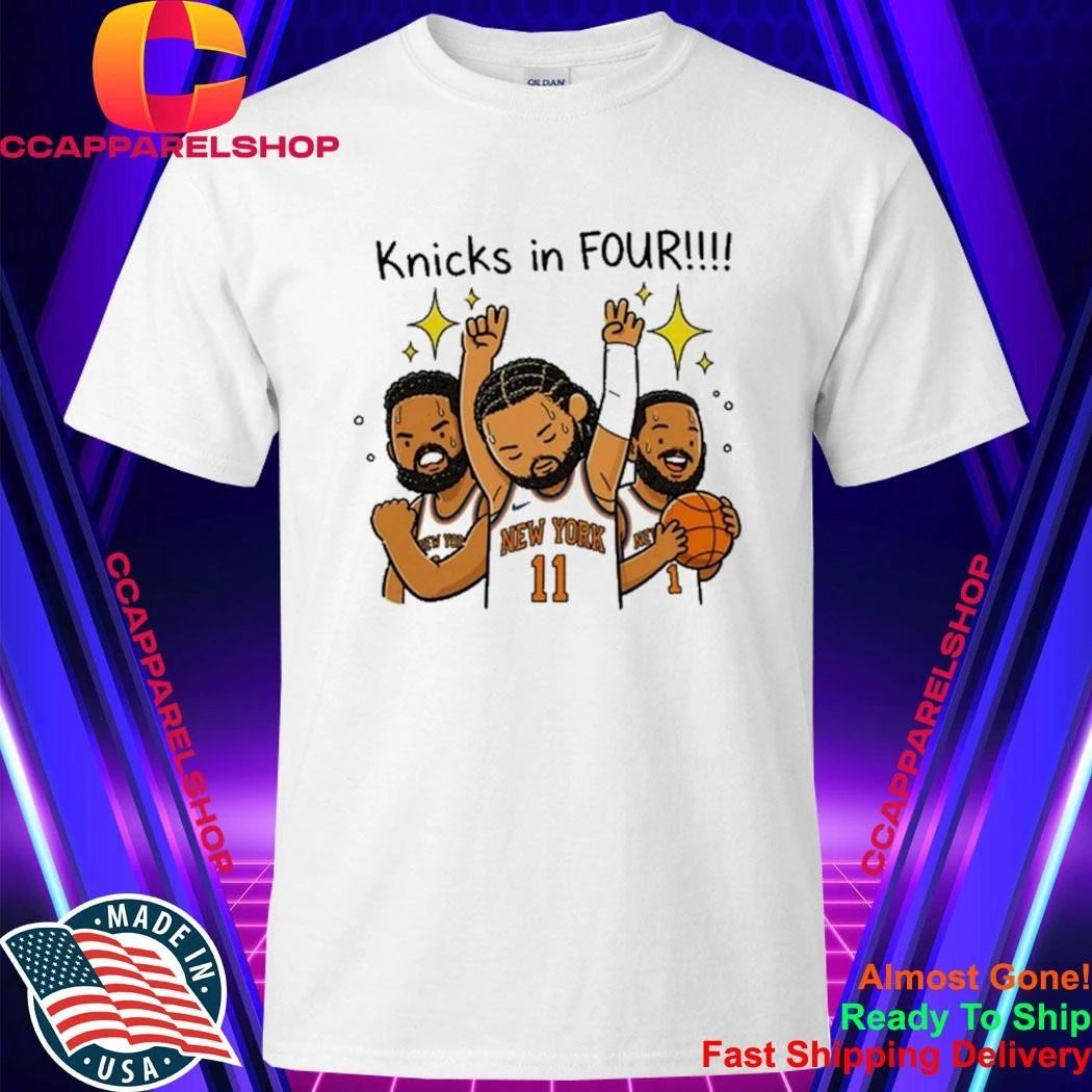 Jalen Brunson Knicks in Four Cartoon Basketball Finals 2026 Shirt