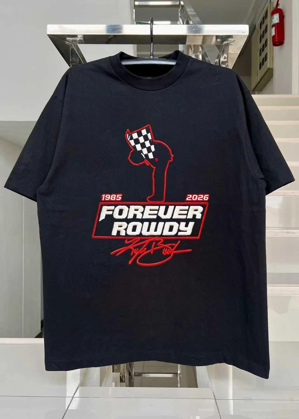 1985 2026 Forever Rowdy Kyle Busch Checkered Flag Shirt