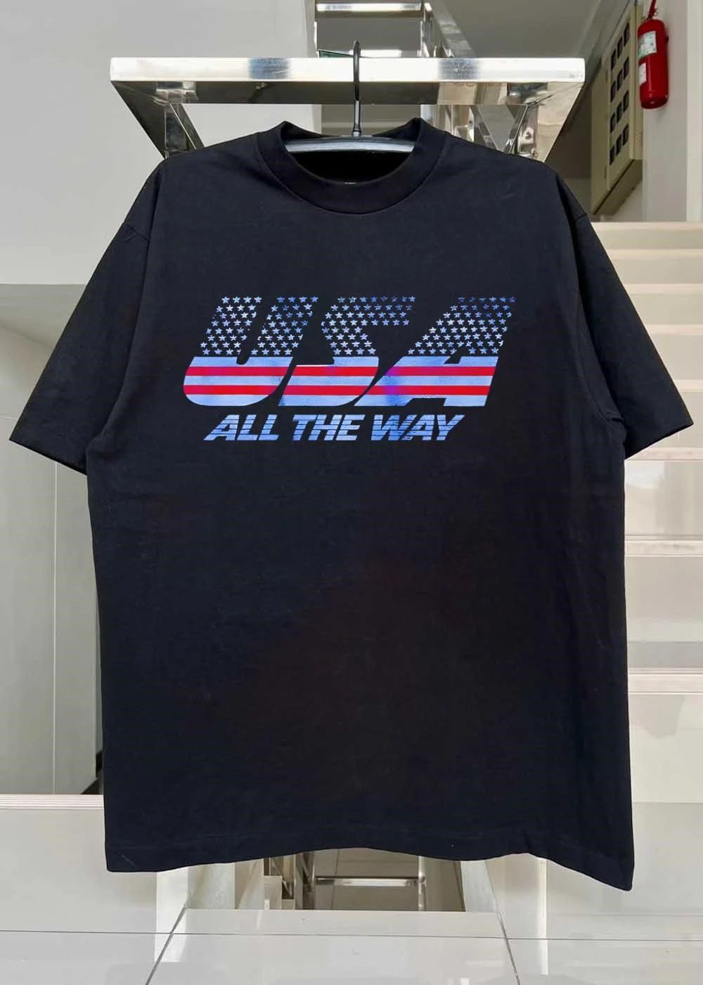 USA All The Way American Flag Stars Stripes Shirt