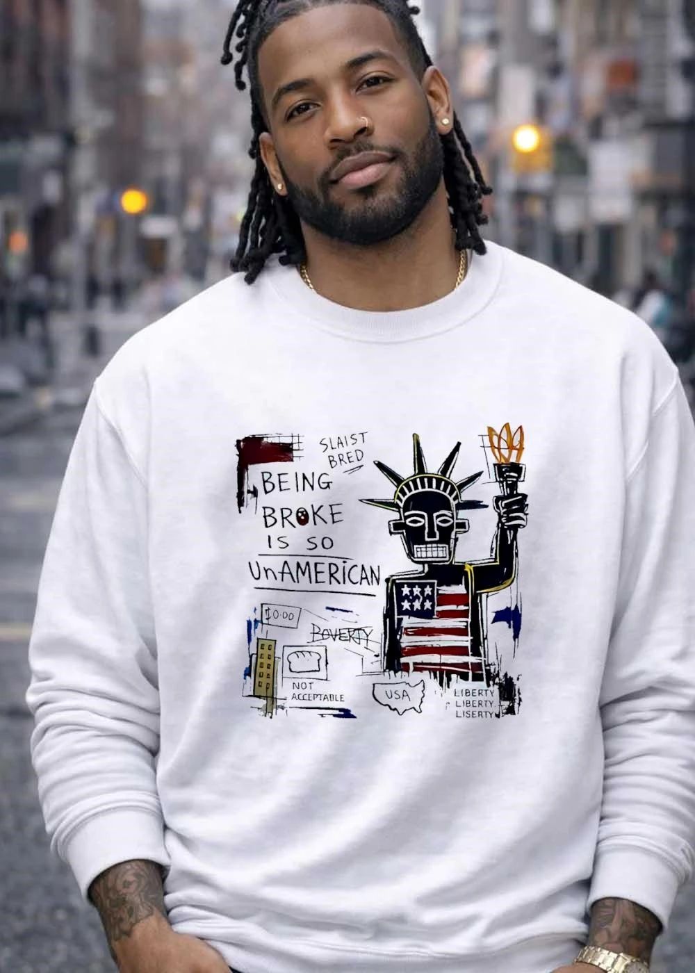 Slaist Bred Being Broke Is So UnAmerican Poverty Not Acceptable Usa Liberty Shirt