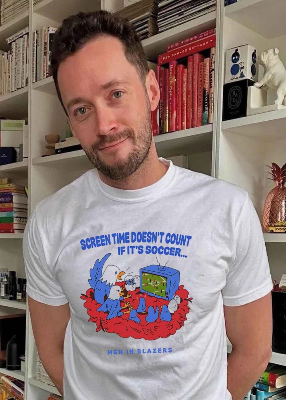 Men in Blazers Eagle Family Watching Soccer Screen Time Does Not Count T-Shirt
