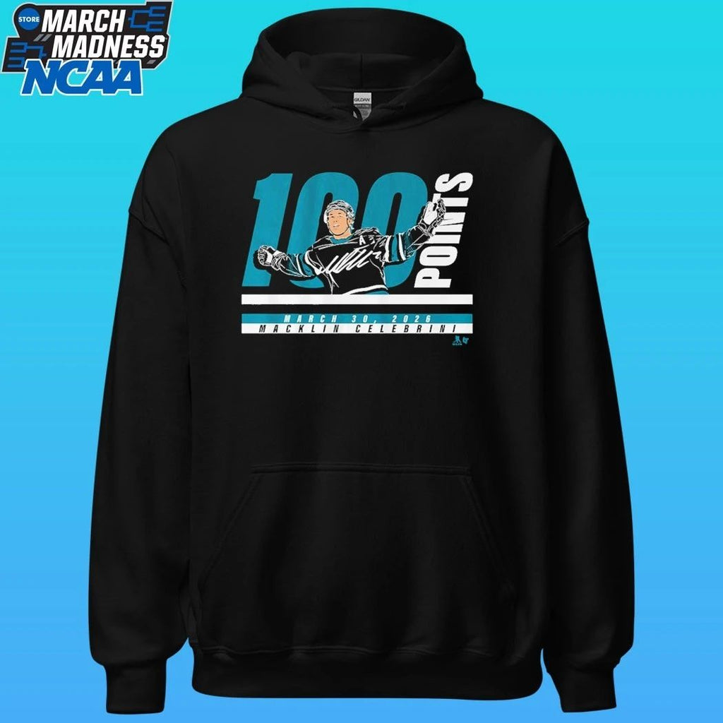 Macklin Celebrini 100 Points March 30 2026 Shirt