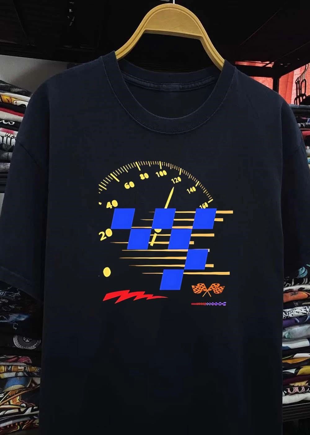 Automotive Racing Speedometer Checkered Flags Shirt