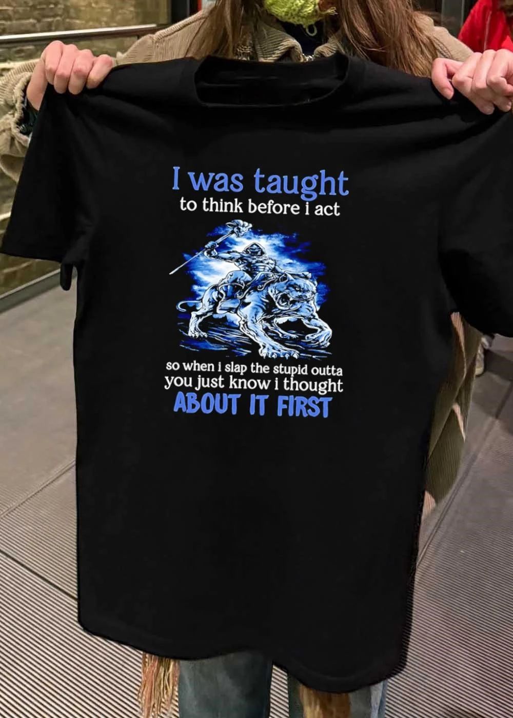 I Was Taught To Think Before I Act Skeletor Riding Panther shirt