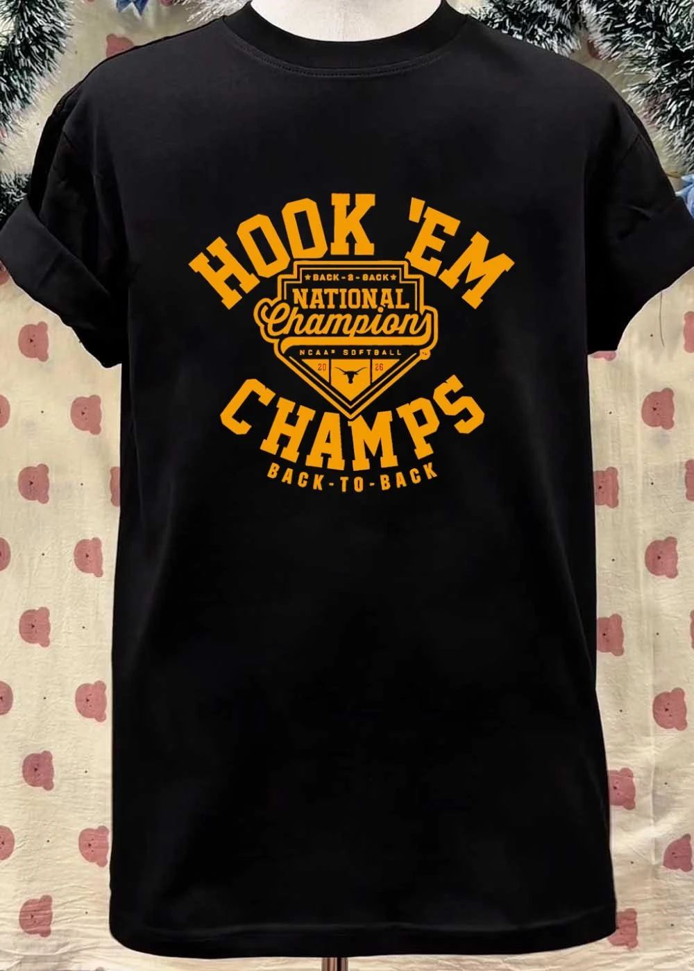 Hook Em Champs Back To Back National Champion Texas Softball Shirt