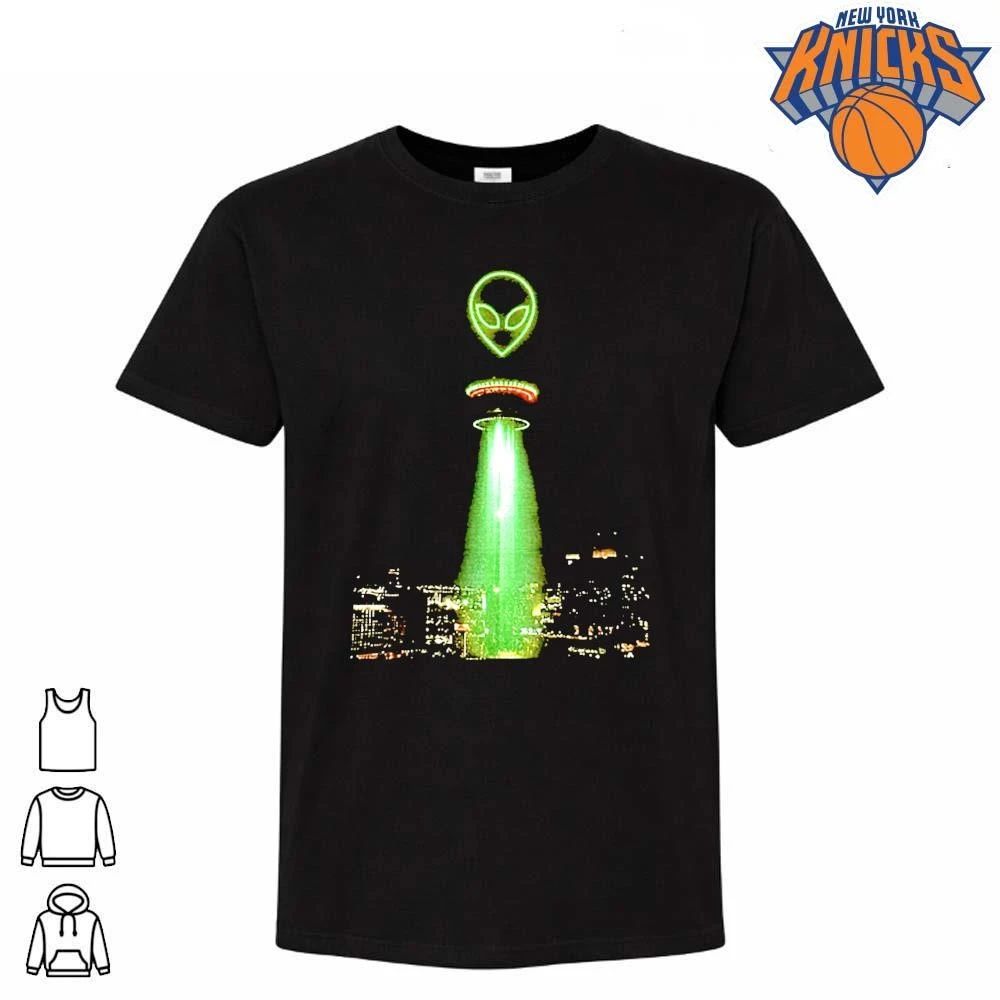 Green Alien Head UFO Beam San Antonio City Skyline Victor Wembanyama NBA Finals 2026 Shirt