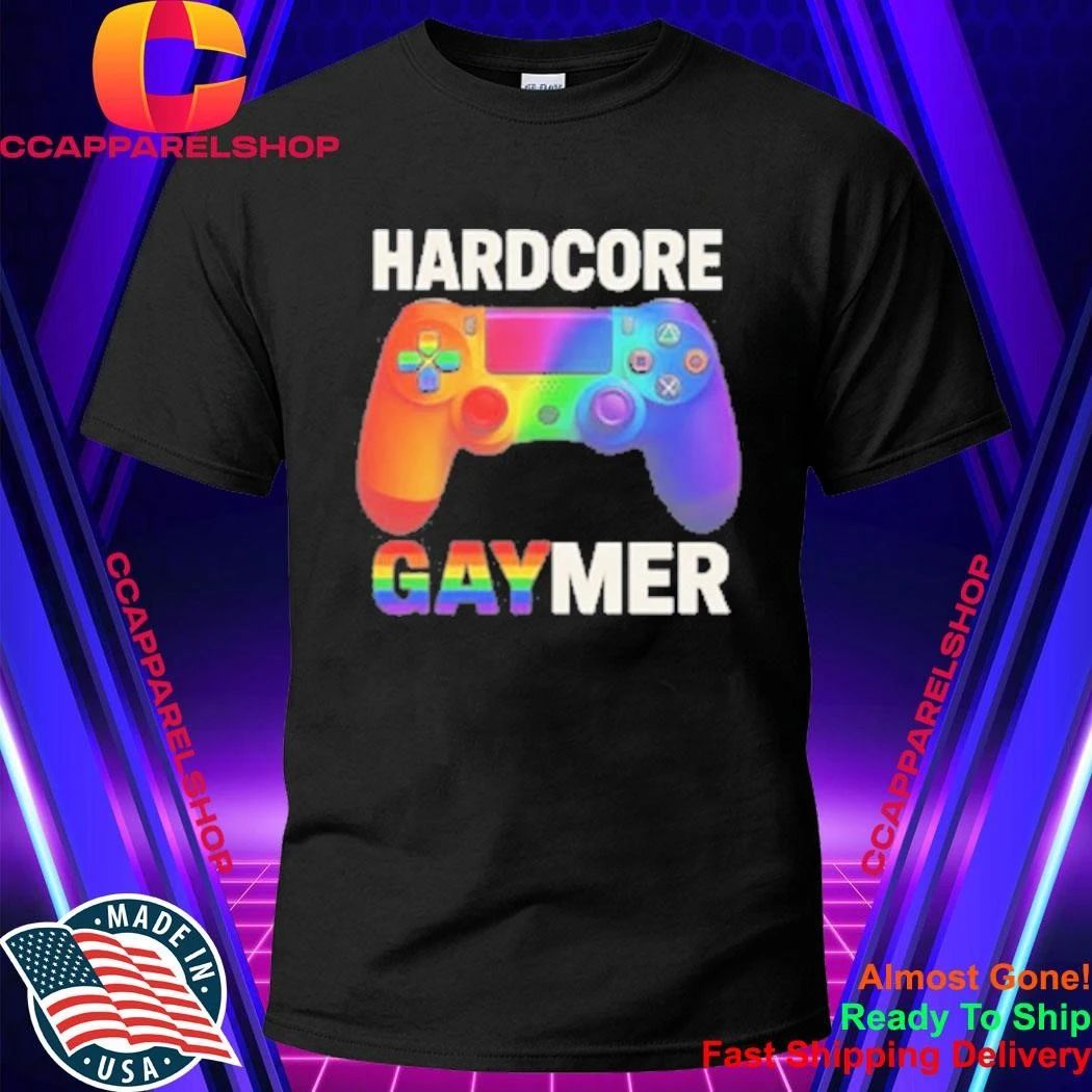 Hardcore Gaymer Rainbow LGBTQ Gamer Shirt