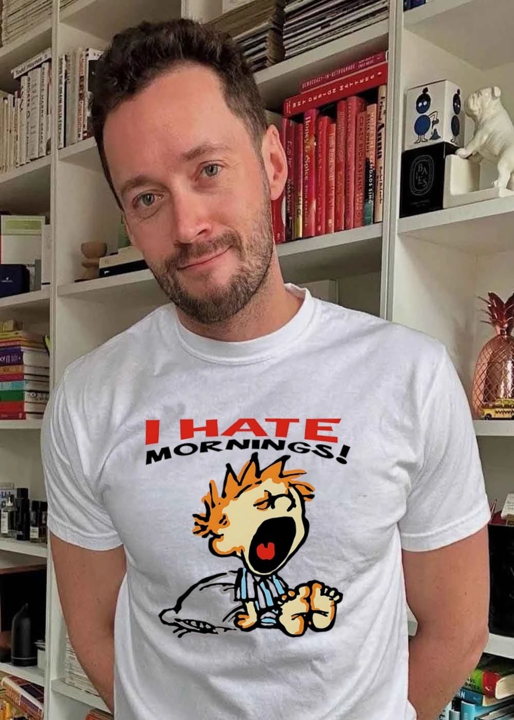 I Hate Mornings cartoon shirt