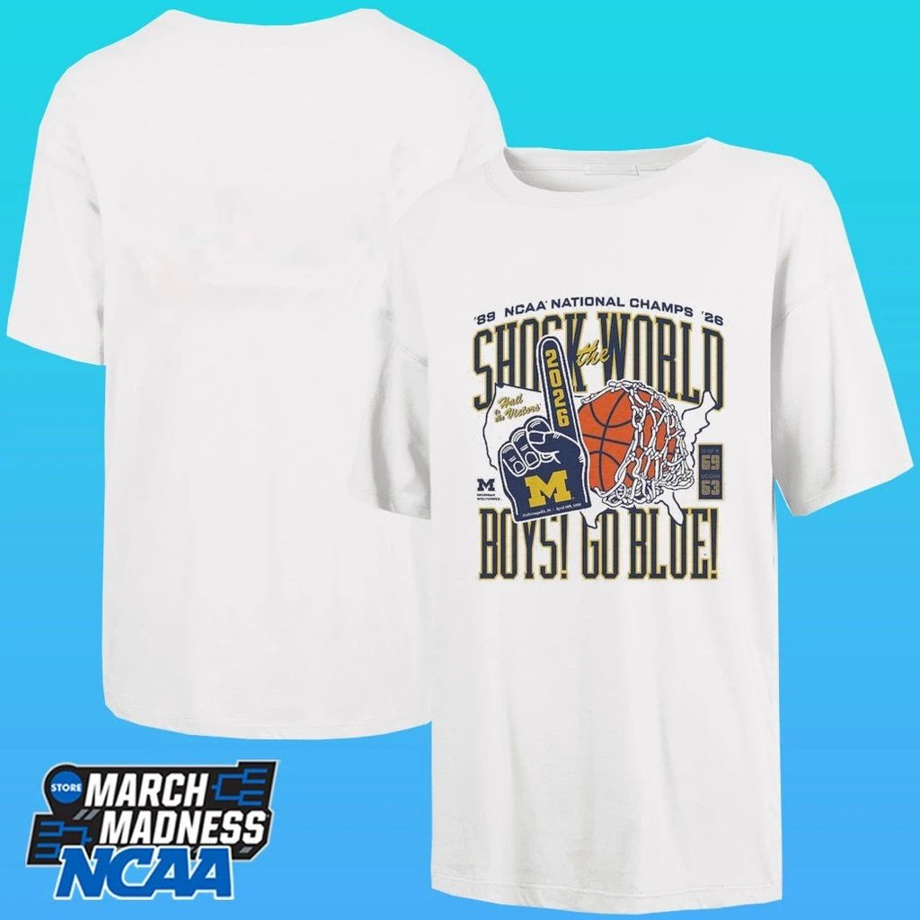 Michigan Wolverines Homefield Two-time Ncaa Men’s Basketball National Champions Shock The World Shirt